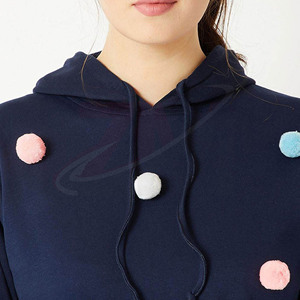 Haut court à capuche imprimé coupe ajustée avec ourlet élastique, pull décontracté tendance, respirant, nouveautés, marque personnalisée pour femme - Product Image 4