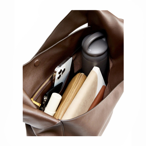 Royaa 2025 Fashion Genuine Leather Waterproof England Style Logo Embellished Tote <b>Bags</b> Women <b>Large</b> <b>Shoulder</b> Handbags Hobo <b>Bag</b> - Product Image 5