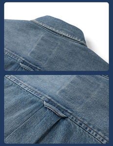 Chemise en jean décontractée pour homme, coupe slim, manches courtes, coton et élasthanne, respirante, écologique, légère, avec deux poches avant - Product Image 4