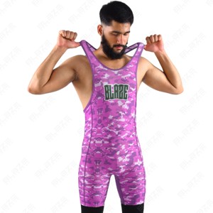 Singlet de Lucha Sublimado Personalizado 2026 con Diseño de Bandera Americana, Ropa de Equipo Personalizada, Fabricante de Sialkot, Pakistán - Product Image 1