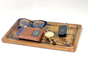 Plateau de rangement pour table de chevet en bois brûlé fractal - Product Image 2