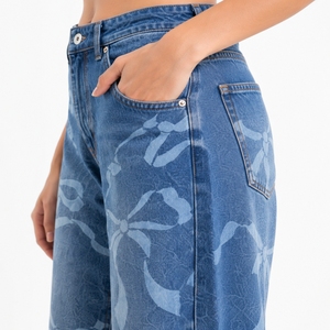 Jeans de Mezclilla para Mujer, Color Personalizado, Transpirables, de Cintura Alta, Pierna Ancha, Elegantes, Cómodos, Modernos, de Primera Calidad, para Uso Diario - Product Image 4