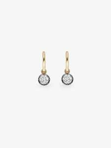 Lab Grown Diamond Statement <b>Hoop</b> <b>Earrings</b> Solitaire Everyday Minimalist Blackened Unique Luxury Huggies 14k <b>Solid</b> Gold Wholesale - Product Image 3