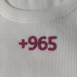Custom Embroidered Cotton Ribbed Tank Tops Set Female <b>Beaded</b> Flamingo Crab Graphic Crop Tank Tops Summer Casual Sleeveless Tank - Product Image 5