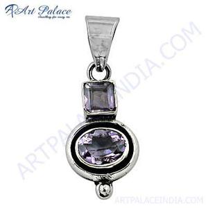จี้เงินพลอยอเมทิสต์น่ารัก - Product Image 1