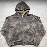 Sudaderas con Capucha Ligeras para Hombre, Invierno, Estilo Desgastado, con Cierre, Calidad Premium, 100% Mezcla de Algodón, Transpirables, de Secado Rápido, Estampado 3D Vintage