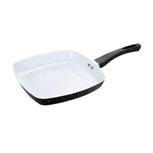 New style fry pan enamel coated square grill pan with powder coating