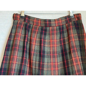 Jupe écossaise plissée pour femme, style classique, motif tartan Wallace rouge et vert, style vintage, 100% laine - Product Image 6