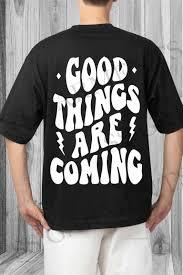 เสื้อยืดคอกลมแขนสั้นสีดำล้วนผ้าฝ้ายทรงโอเวอร์ไซส์สำหรับผู้ชาย เสื้อถักสไตล์ลำลอง - Product Image 2