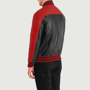 Custom Varsity Jacket High Quality Letterman Jacket Wool Body Leather Sleeves Ribbed Cuffs Casual Street Style - Product Image 2