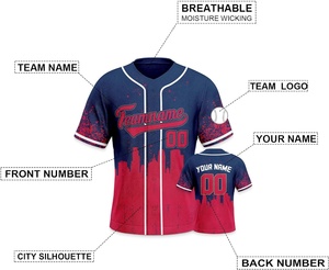 Maillot d'équipe d'uniforme de baseball cousu avec impression numérique par sublimation et conception personnalisée - Product Image 2