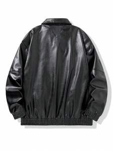 Dernières vestes d'hiver en cuir pour hommes, style streetwear, avec logo frontal, faible MOQ, prix de gros, pour la vente en ligne - Product Image 6