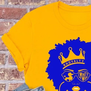 T-shirt SGRHO RHoyalty couleur or, lettres grecques personnalisées, tee-shirt de sororité, manches courtes, col rond, décontracté, mode estivale, vêtements unisexes - Product Image 5
