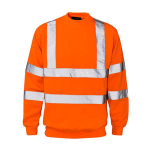 Hi Vis Crew Neck 100% Cotton Embroidered Winter Sweatshirt High Visibility Reflective <b>Work</b> Safety Top Trending Lightweight - Product Image 6