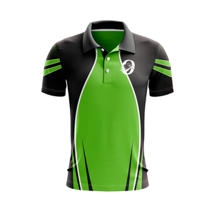Camiseta Deportiva de Cricket Sublimada en Verde Lima y Negro para Hombre, Manga Corta, Ropa Deportiva para Entrenamiento y Partidos - Product Image 1