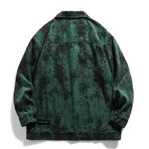 Veste en jean noire pour homme, grande taille, respirante, boutonnée, tricotée, très confortable et imperméable pour l'hiver, prix de gros - Product Image 2