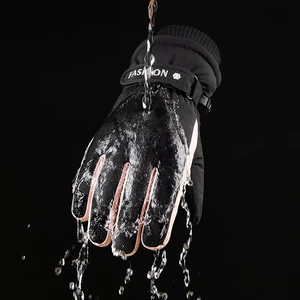 Direct Factory Professional Waterproof Winter <b>Ski</b> Racing Gloves With Goatskin Leather Thermal Insulation - Product Image 5