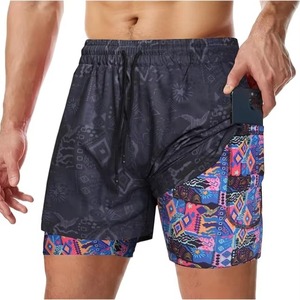 Premium Quality 2-in-1 Athletic Workout Shorts Custom Gym Running Casual Solid Pattern Knitted Polyester Cargo Men Quick Dry - Product Image 6