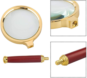 Loupe de lecture vintage à double verre 3X haute puissance, loupe de poche en métal, accessoire de bureau de style rétro - Product Image 3