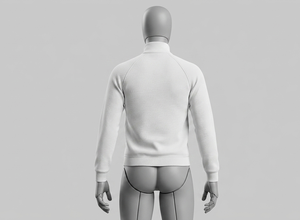 Chaqueta de Punto Blanca para Hombre con Cierre, Cuello Alto, Transpirable, Ecológica, de Secado Rápido, Estilo Casual para Otoño, Corte Regular, Estilo Moto - Product Image 3