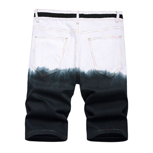 Pantalones Cortos de Mezclilla Rasgados para Hombre, Verano 2022, Nueva Moda Casual, Slim Fit, Tie-Dye, Degradado de Color, Jeans Cortos, Ropa Urbana Masculina de Marca - Product Image 2
