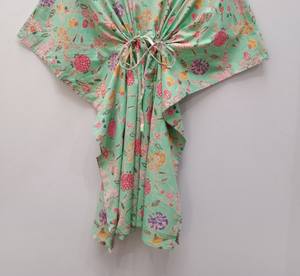 Vestido Kaftán Oversize de Algodón con Encaje Floral Estilo Vintage Indio para Mamás, Estilo Modesto, para la Playa, Ropa de Dormir, Bikini, Verano, Floral - Product Image 2