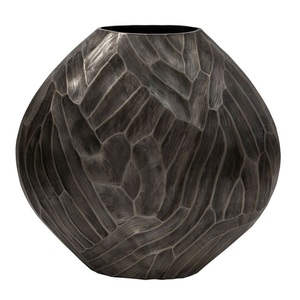 Textured Aluminium Eco-Friendly Lead Free Vases with <b>Round</b> Base <b>Brushed</b> Oval Groove Set for Modern Luxury Floral Decor. - Product Image 2