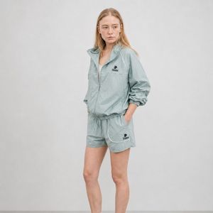 Comfortable <b>Women</b> <b>Windbreaker</b> Short Set Designed With Breathable Fabric For Maximum Mobility And Style Premium Quality - Product Image 3