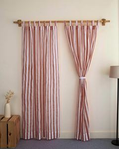 ชุดผ้าม่านลายทางพิมพ์ลายด้วยมือจากผ้าฝ้ายสำหรับตกแต่งบ้าน - Product Image 1