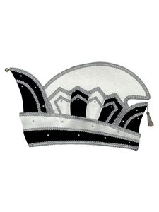 Sombrero de Príncipe de Carnaval Azul y Blanco Premium con Ribete Plateado y Pedrería, Gorra de Festival, Tocado de Terciopelo Personalizado para Disfraces - Product Image 2