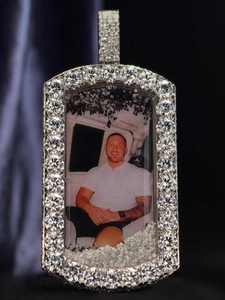 <b>Custom</b> Photo Moissanite Pendant Iced Hip Hop Charm <b>Dog</b> <b>Tag</b> Necklace Brilliant Cut Clasp Jewelry 14K Gold Plated PT950 Luxial - Product Image 2
