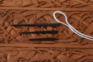 Aiguille à tisser en corne de buffle, navette à broderie faite à la main, outil de couture naturel poli pour le tricot manuel - Product Image 3