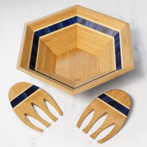 Saladiers en bambou de haute qualité avec poignées, écologiques, multicolores, pour fêtes, vente en gros, ustensiles de cuisine pour desserts - Product Image 6