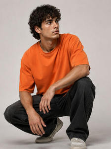 Camiseta Oversize de Algodón 100% para Hombre, Hombro Caído, Lisa, Estilo Urbano, Venta al por Mayor, Personalización con Serigrafía, Fabricación OEM ODM - Product Image 6