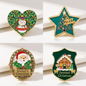 Regalo <span class=keywords><strong>de</strong></span> Navidad, Lindo Broche <span class=keywords><strong>de</strong></span> Santa Claus <span class=keywords><strong>de</strong></span> Dibujos Animados, Aleación <span class=keywords><strong>de</strong></span> Zinc, Impresión UV, Esmalte, Color Personalizado, para Ropa, Bolsos, Bufandas - Product Image 4