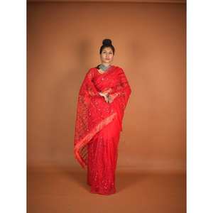 สารีลำดับสีรุ้งที่สวยงามพร้อมการทำงานด้ายสำหรับสวมใส่งานปาร์ตี้ - Product Image 2