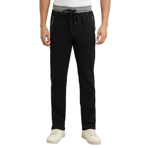 Pantalon de jogging pour homme en coton et polyester, avec détails de passepoil décoratifs, style streetwear, cordon de serrage élastique - Product Image 1