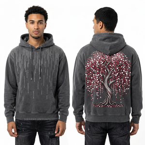 เสื้อฮู้ดดี้ผ้าฝ้ายฟลีซหนาน้ำหนัก 450GSM แบบสั่งทำพิเศษสำหรับผู้ชาย สไตล์สตรีทแวร์ ทรงโอเวอร์ไซส์ ไม่มีลาย ผู้ผลิตเสื้อฮู้ดดี้แบบไหล่ตก - Product Image 3