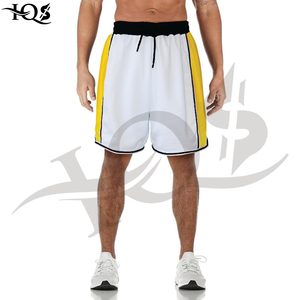 Custom Logo Men's Color Block Print Polyester/Cotton <b>Basketball</b> Shorts Elastic Mid Waist Drawstring Closure Quick Dry Fitness - Product Image 2