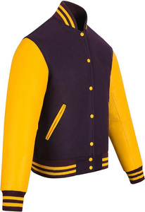 Varsity <b>Letter</b> <b>Man</b> <b>Jacket</b> Autumn Knitted Bomber <b>Jacket</b> with Linen and Nylon Lining Cotton Filling - Product Image 1