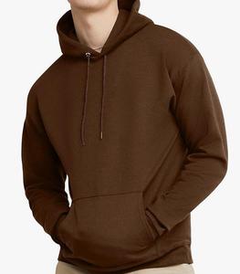 Sweat-shirt à capuche marron pour homme, coupe classique, en molleton de coton, sweat-shirt décontracté à manches longues, sweat-shirt à poches pour homme - Product Image 1