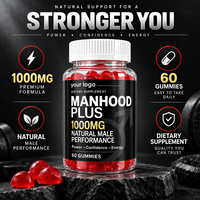 Manhood Plus Gummies pour la Performance Masculine 1000mg Soutien Énergie et Vitalité 60 Comprimés Marque Privée OEM ODM Complément Alimentaire