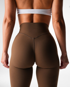 Leggings acampanados al por mayor, que realzan la figura, con costura en la cadera, cintura alta y estilo deportivo, leggings de moda para gimnasio para mujer - Product Image 4