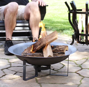 Corten Steel Fire Pit With Stand Rust Finished <b>Large</b> Iron Bowl Rustic Kadai Garden Supply <b>BBQ</b> Parties Fire Pit Best Price - Product Image 1