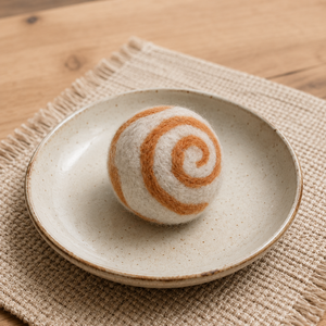 <b>Wool</b> Felt Spiral Swirl Bread Toy-Interactive Boredom Relief Food Bakery Toy - Product Image 1