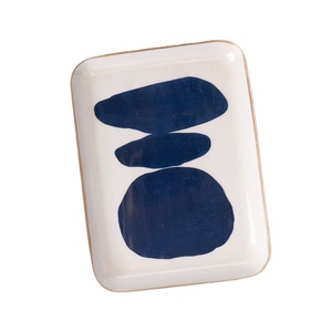 Plateau de service en métal émaillé de haute qualité, très tendance, avec poignées, pour la décoration de la maison, accessoire de service. - Product Image 3