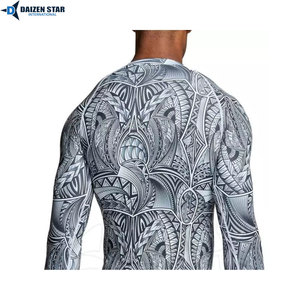 Custom Logo Long Sleeve Rash Guard Men Quick Dry Anti-UV Swimming Surf Shirt Wholesale - Product Image 6