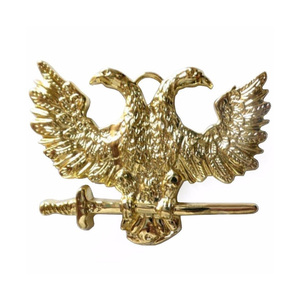 Collarín Masónico Personalizado del Fabricante con Águila de Dos Cabezas Dorada, Joya del Rito Escocés, Regalia de la Francmasonería, Esmalte Duro - Product Image 1