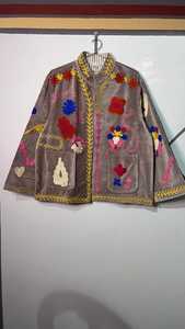 Handmade Floral Embroidered Velvet Jacket Boho Suzani Coat Floral Suzani Jacket <b>Unique</b> <b>Gift</b> <b>For</b> <b>Her</b> - Product Image 6