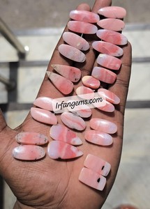 Lot de Cabochons d'Opale Rose 100% Naturelle en Paire, Prix de Gros, Pierres Artisanales pour la Fabrication de Bijoux en Opale, Formes et Tailles Variées, Opale Rose en Vrac - Product Image 4